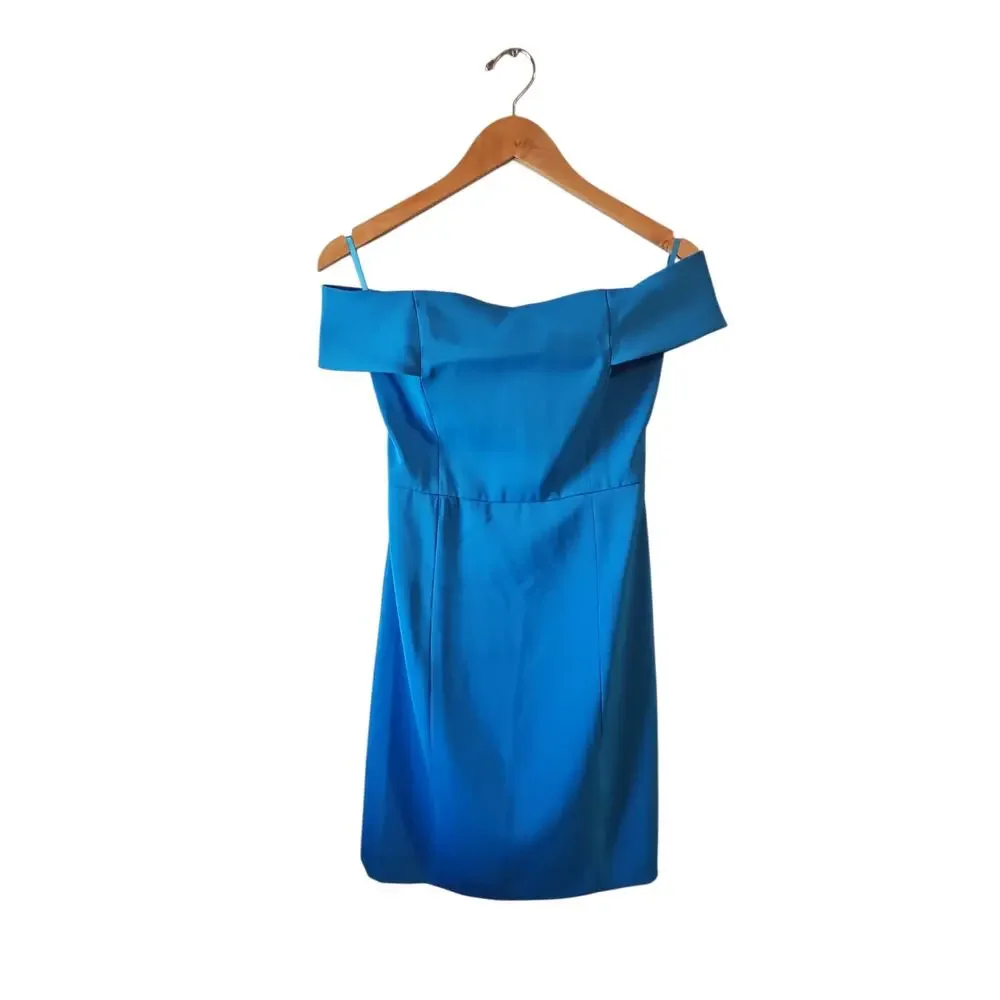Rebecca Minkoff off shoulder Diana Dress pool blue sz 2 $278